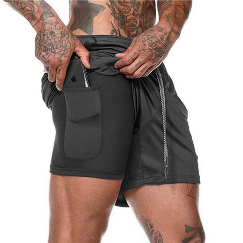 Lightweight Running Shorts Men 2 In 1 Double-deck Quick Dry GYM  Fitness Jogging Workout  Pants