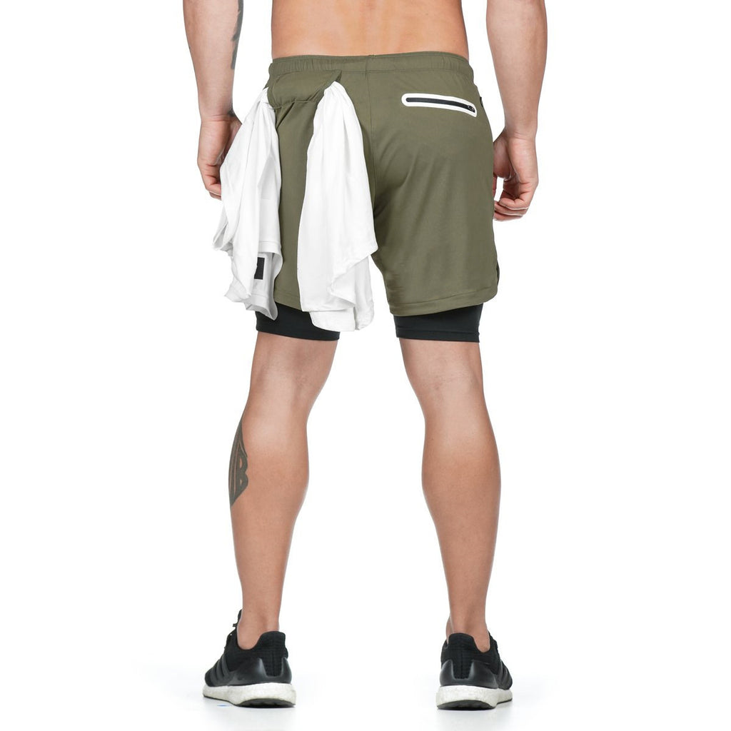 Lightweight Running Shorts Men 2 In 1 Double-deck Quick Dry GYM  Fitness Jogging Workout  Pants