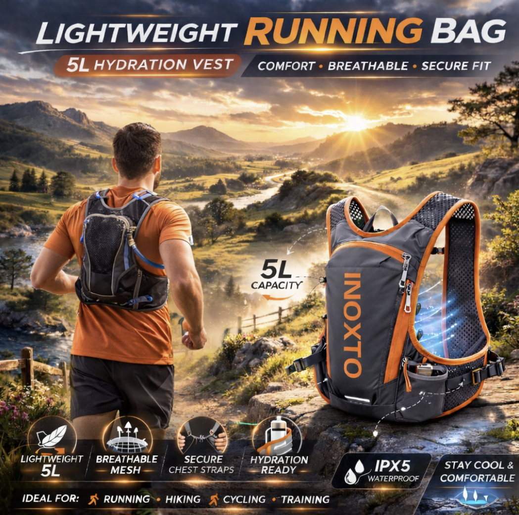 Climbing Backpack Rucksack Running Bag 5L Lightweight Outdoor Hydration Vest Pack Hiking Cycling Sport Bags
